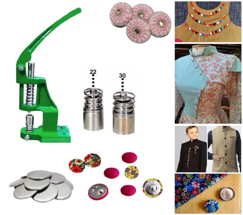 M Fabrics Multi Purpose Button Press Machine With 22 & 30 No Dyes